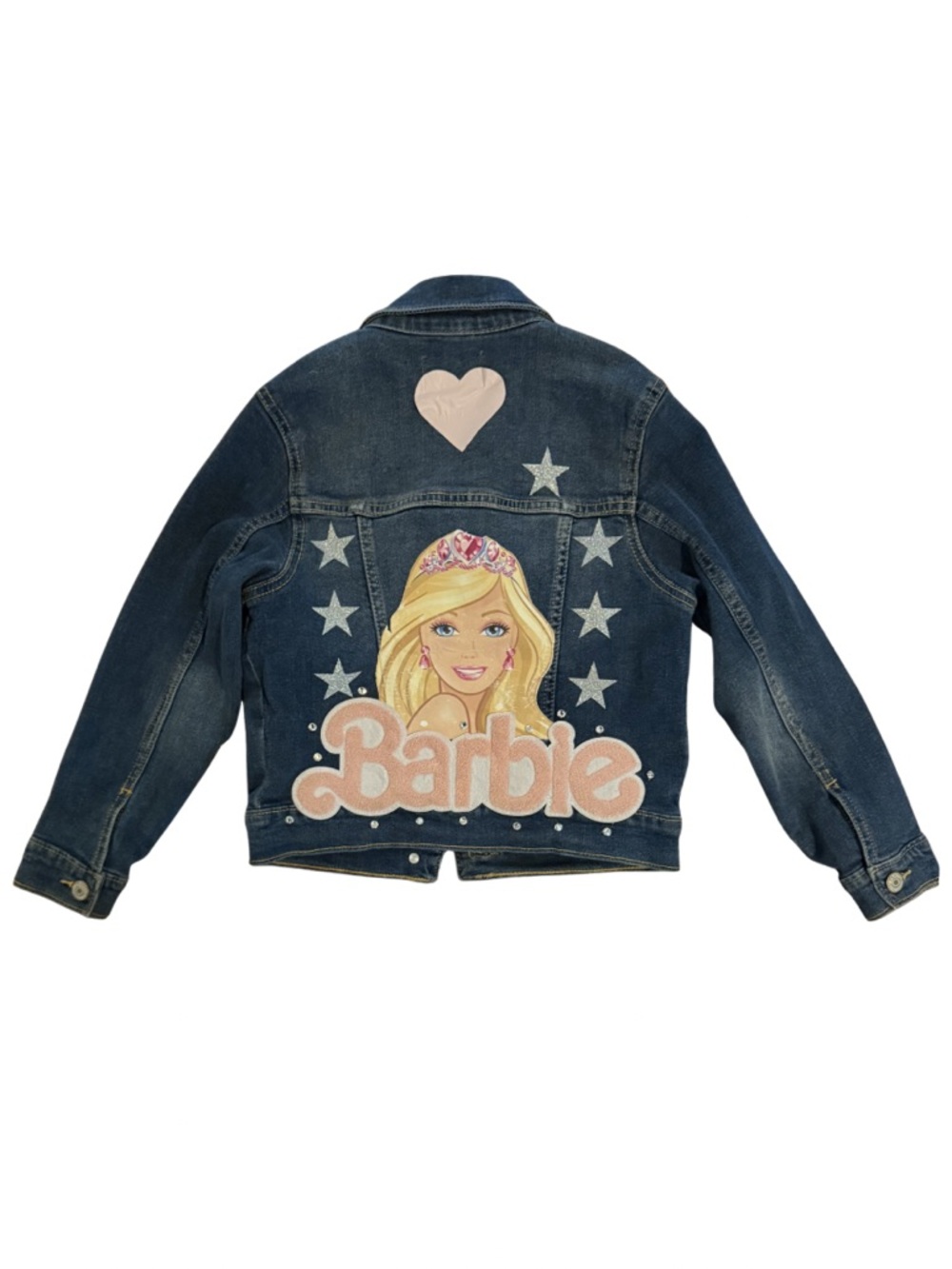 Beauty and Wish Custom Barbie Inspired Denim Jacket with A initial Girls Size S